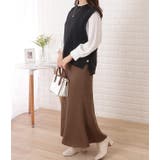 クルーネックサイドボタンニットベスト 女性 レディース | レースレディース  | 詳細画像4 