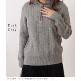 ケーブル柄ハーフジップニットプルオーバー 女性 レディース | レースレディース  | 詳細画像7 