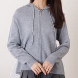 フード付コンパクトゆるニットジップパーカー 女性 レディース | レースレディース | 詳細画像1
