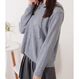 フード付コンパクトゆるニットジップパーカー 女性 レディース | レースレディース | 詳細画像11