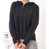 フード付コンパクトゆるニットジップパーカー 女性 レディース | レースレディース | 詳細画像6