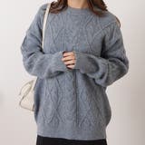 ケーブル柄ボリュームスリーブニットプルオーバー 女性 レディース | レースレディース | 詳細画像1