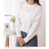 ケーブル柄ボリュームスリーブニットプルオーバー 女性 レディース | レースレディース | 詳細画像3