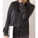 サテン調ベーシックスキッパーカラーブラウス 女性 レディース | レースレディース  | 詳細画像6 