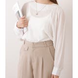 タック入りボリュームスリーブクルーネックブラウス 女性 レディース | レースレディース  | 詳細画像14 