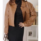 ショート丈オーバーサイズフェイクレザージャケット 女性 レディース | レースレディース  | 詳細画像11 