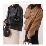ショート丈オーバーサイズフェイクレザージャケット 女性 レディース | レースレディース  | 詳細画像2 