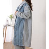 デニムドッキングフーデットスウェットコート 女性 レディース | レースレディース  | 詳細画像3 