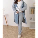 デニムドッキングフーデットスウェットコート 女性 レディース | レースレディース  | 詳細画像4 