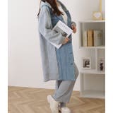 デニムドッキングフーデットスウェットコート 女性 レディース | レースレディース  | 詳細画像8 