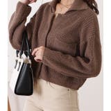 コンパクト衿付きニット長袖カーディガン 女性 レディース | レースレディース  | 詳細画像11 