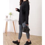 ラウンド裾スリットロングニットプルオーバー 女性 レディース | レースレディース  | 詳細画像4 