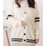 配色ラインVネックスクールカーディガン 女性 レディース | レースレディース  | 詳細画像5 