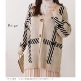 チェック柄オーバーサイズニットカーディガン 女性 レディース | レースレディース  | 詳細画像10 