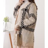 チェック柄オーバーサイズニットカーディガン 女性 レディース | レースレディース  | 詳細画像12 