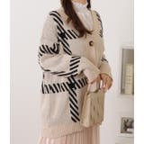 チェック柄オーバーサイズニットカーディガン 女性 レディース | レースレディース  | 詳細画像13 