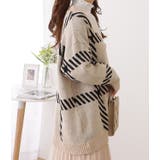 チェック柄オーバーサイズニットカーディガン 女性 レディース | レースレディース  | 詳細画像15 