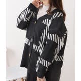 チェック柄オーバーサイズニットカーディガン 女性 レディース | レースレディース  | 詳細画像8 