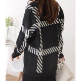 チェック柄オーバーサイズニットカーディガン 女性 レディース | レースレディース  | 詳細画像9 