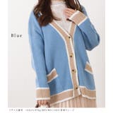 配色ラインゆるニットVネックカーディガン 女性 レディース | レースレディース  | 詳細画像13 