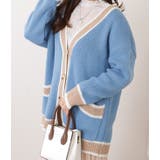 配色ラインゆるニットVネックカーディガン 女性 レディース | レースレディース  | 詳細画像15 
