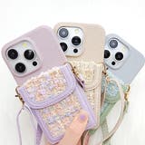 カラーツイードポケット付きレザー調iPhoneケース 女性 レディース | レースレディース  | 詳細画像1 