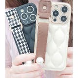 レザーベルト付きウエーブキルティングiPhoneケース 女性 レディース | レースレディース  | 詳細画像3 