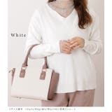 サイドボタンVネックベーシックリブニットプルオーバー 女性 レディース | レースレディース | 詳細画像15