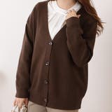 ベーシックVネック長袖ニットカーディガン 女性 レディース | レースレディース  | 詳細画像1 