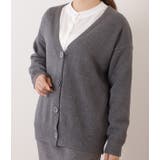 ベーシックVネック長袖ニットカーディガン 女性 レディース | レースレディース  | 詳細画像8 