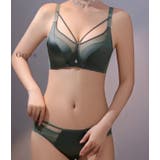 ビジュー付きストリングミニマルノンワイヤーブラ&ショーツセット 女性 レディース | レースレディース | 詳細画像13