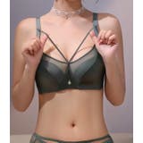 ビジュー付きストリングミニマルノンワイヤーブラ&ショーツセット 女性 レディース | レースレディース | 詳細画像14