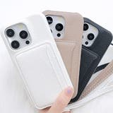 カードケース付きレザー調ストラップiPhoneケース 女性 レディース | レースレディース  | 詳細画像1 