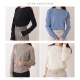 ボートネックカシミヤタッチスフレニットプルオーバー 女性 レディース | レースレディース  | 詳細画像2 