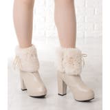 レザー調ファー付きハイヒールショートブーツ 女性 レディース | レースレディース  | 詳細画像12 