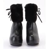レザー調ファー付きハイヒールショートブーツ 女性 レディース | レースレディース  | 詳細画像14 