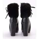 レザー調ファー付きハイヒールショートブーツ 女性 レディース | レースレディース  | 詳細画像16 