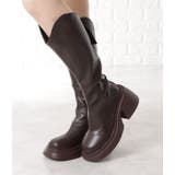 ボリュームソールレザー調ロングブーツ 女性 レディース | レースレディース | 詳細画像10