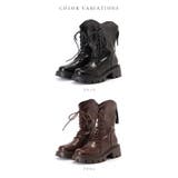 レザー調ショート丈トラックソールレースアップブーツ 女性 レディース | レースレディース | 詳細画像2