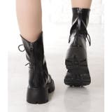 レザー調ショート丈トラックソールレースアップブーツ 女性 レディース | レースレディース | 詳細画像6