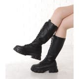 レザー調レースアップ厚底ミドルブーツ 女性 レディース | レースレディース  | 詳細画像7 