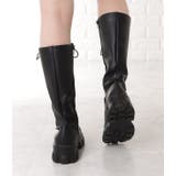 レザー調レースアップ厚底ミドルブーツ 女性 レディース | レースレディース  | 詳細画像9 