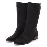 スエード調ローヒールゆるミッドカーフブーツ 女性 レディース | レースレディース  | 詳細画像1 