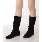 スエード調ローヒールゆるミッドカーフブーツ 女性 レディース | レースレディース  | 詳細画像3 