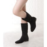 スエード調ローヒールゆるミッドカーフブーツ 女性 レディース | レースレディース  | 詳細画像5 