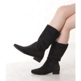 スエード調ローヒールゆるミッドカーフブーツ 女性 レディース | レースレディース  | 詳細画像6 