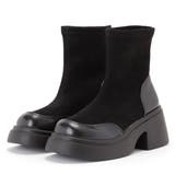 レザー調ドッキング厚底ショートブーツ | レースレディース | 詳細画像1