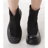 レザー調ドッキング厚底ショートブーツ | レースレディース | 詳細画像11