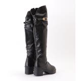 サイドファスナー付きレザー調ニーハイジョッキーブーツ 女性 レディース | レースレディース | 詳細画像14