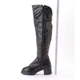 サイドファスナー付きレザー調ニーハイジョッキーブーツ 女性 レディース | レースレディース | 詳細画像19